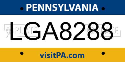 LGA8288 Pennsylvania License Plate