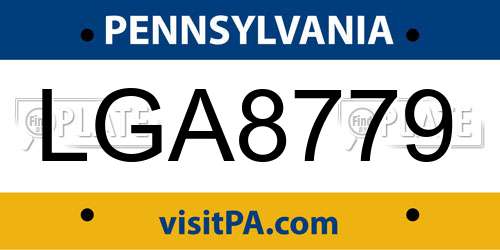 LGA8779 Pennsylvania License Plate
