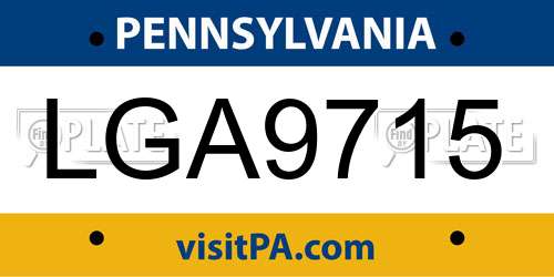 LGA9715 Pennsylvania License Plate