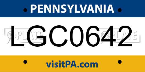 LGC0642 Pennsylvania License Plate
