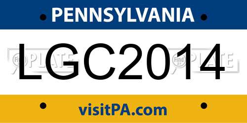 LGC2014 Pennsylvania License Plate