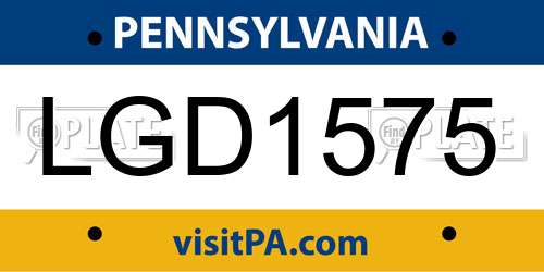 LGD1575 Pennsylvania License Plate