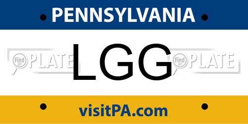 LGG Pennsylvania License Plate
