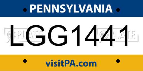 LGG1441 Pennsylvania License Plate