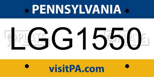 LGG1550 Pennsylvania License Plate