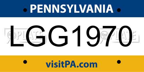 LGG1970 Pennsylvania License Plate