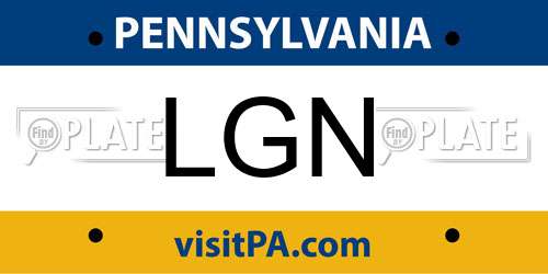 LGN Pennsylvania License Plate