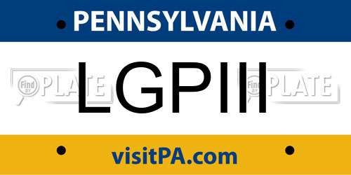 LGPIII Pennsylvania License Plate