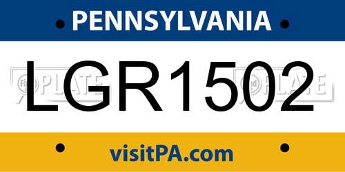LGR1502 Pennsylvania License Plate