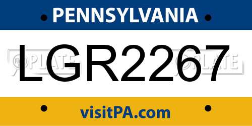LGR2267 Pennsylvania License Plate