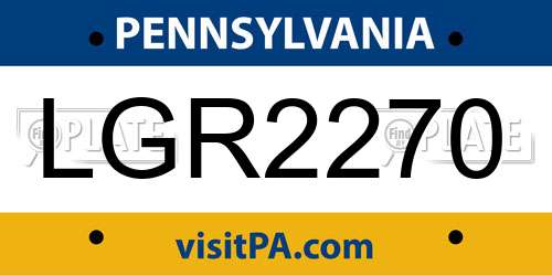 LGR2270 Pennsylvania License Plate