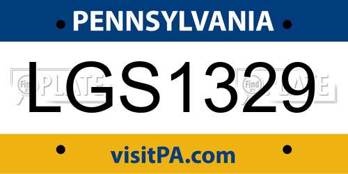 LGS1329 Pennsylvania License Plate