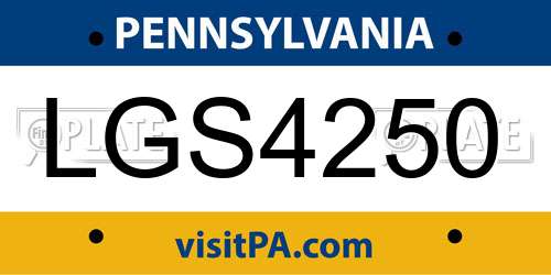 LGS4250 Pennsylvania License Plate