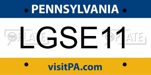 LGSE11 Pennsylvania License Plate
