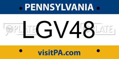 LGV48 Pennsylvania License Plate