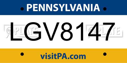 LGV8147 Pennsylvania License Plate