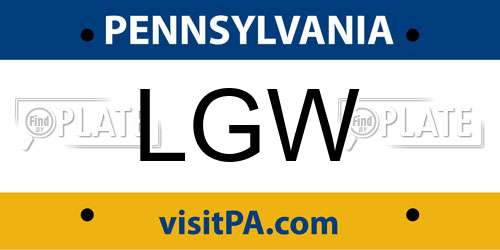 LGW Pennsylvania License Plate