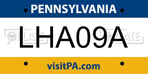 LHA09A Pennsylvania License Plate