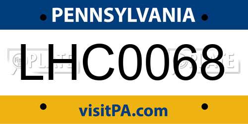 LHC0068 Pennsylvania License Plate