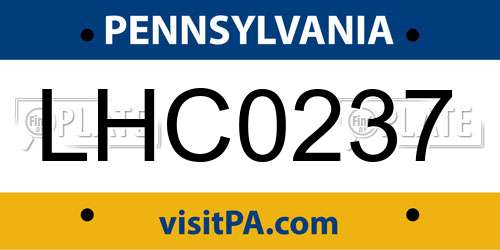 LHC0237 Pennsylvania License Plate