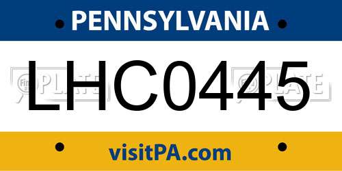 LHC0445 Pennsylvania License Plate