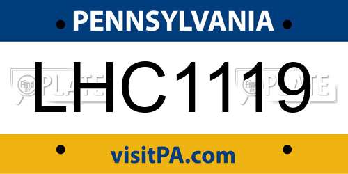 LHC1119 Pennsylvania License Plate