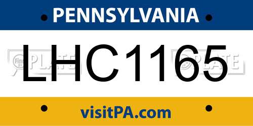 LHC1165 Pennsylvania License Plate
