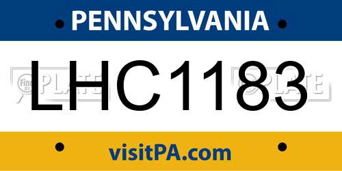 LHC1183 Pennsylvania License Plate