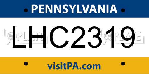 LHC2319 Pennsylvania License Plate