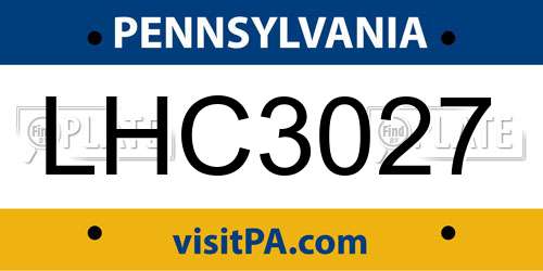 LHC3027 Pennsylvania License Plate