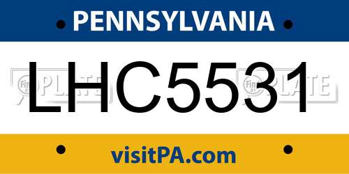 LHC5531 Pennsylvania License Plate