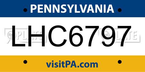 LHC6797 Pennsylvania License Plate