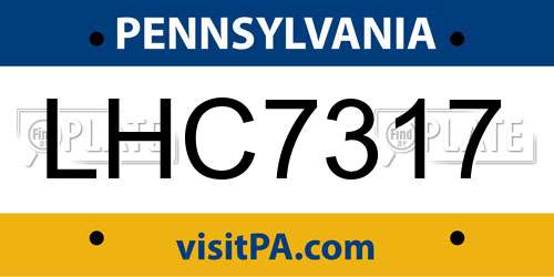 LHC7317 Pennsylvania License Plate