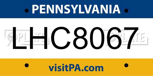 LHC8067 Pennsylvania License Plate