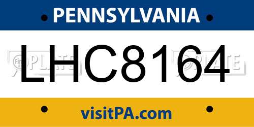 LHC8164 Pennsylvania License Plate