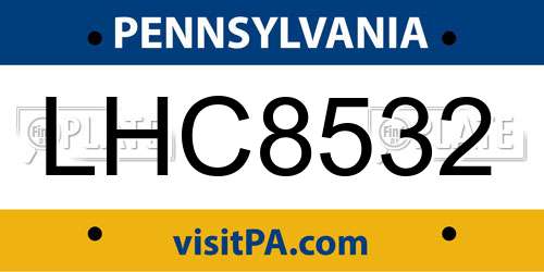 LHC8532 Pennsylvania License Plate