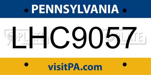 LHC9057 Pennsylvania License Plate