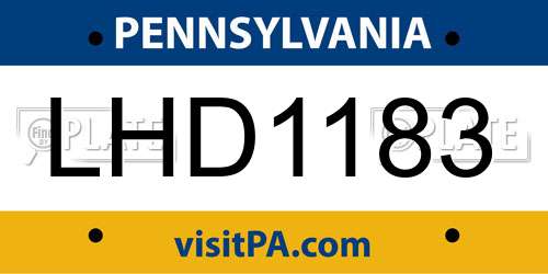 LHD1183 Pennsylvania License Plate