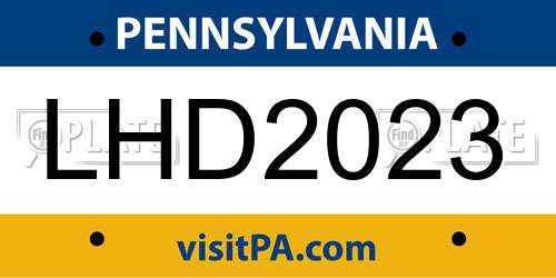 LHD2023 Pennsylvania License Plate