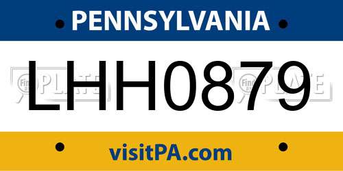 LHH0879 Pennsylvania License Plate