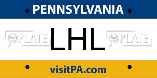 LHL Pennsylvania License Plate