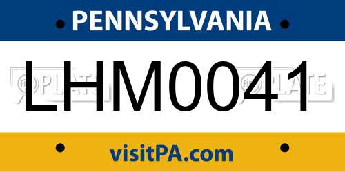 LHM0041 Pennsylvania License Plate