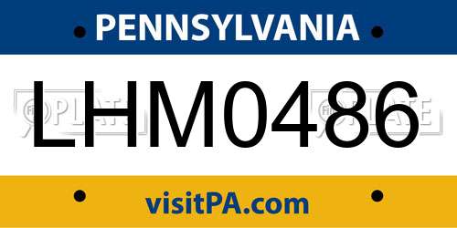 LHM0486 Pennsylvania License Plate