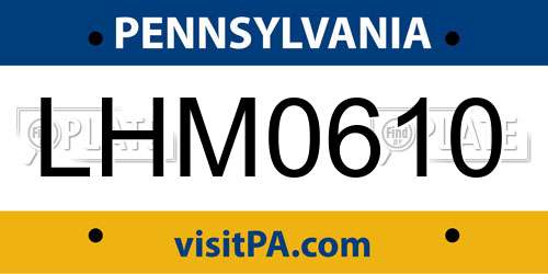 LHM0610 Pennsylvania License Plate