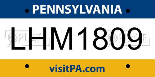LHM1809 Pennsylvania License Plate