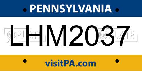 LHM2037 Pennsylvania License Plate