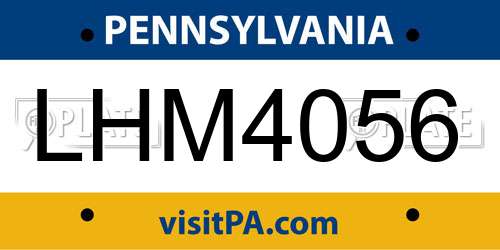 LHM4056 Pennsylvania License Plate