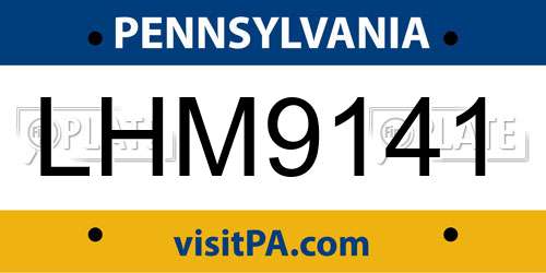 LHM9141 Pennsylvania License Plate