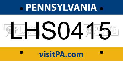 LHS0415 Pennsylvania License Plate