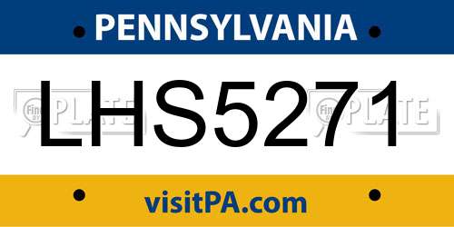 LHS5271 Pennsylvania License Plate